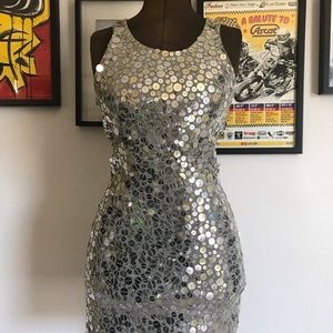Silver sequined dress